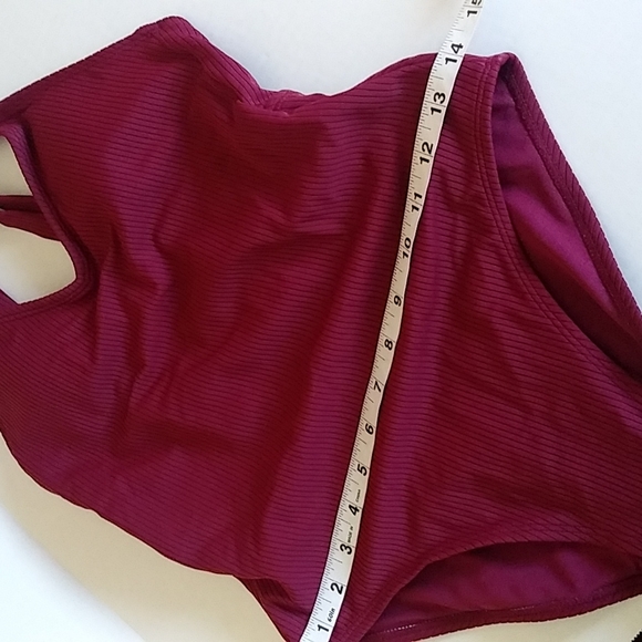 Xhilaration Scoop Back One Piece Swimsuit Burgundy Sz M Junior - Picture 11 of 11
